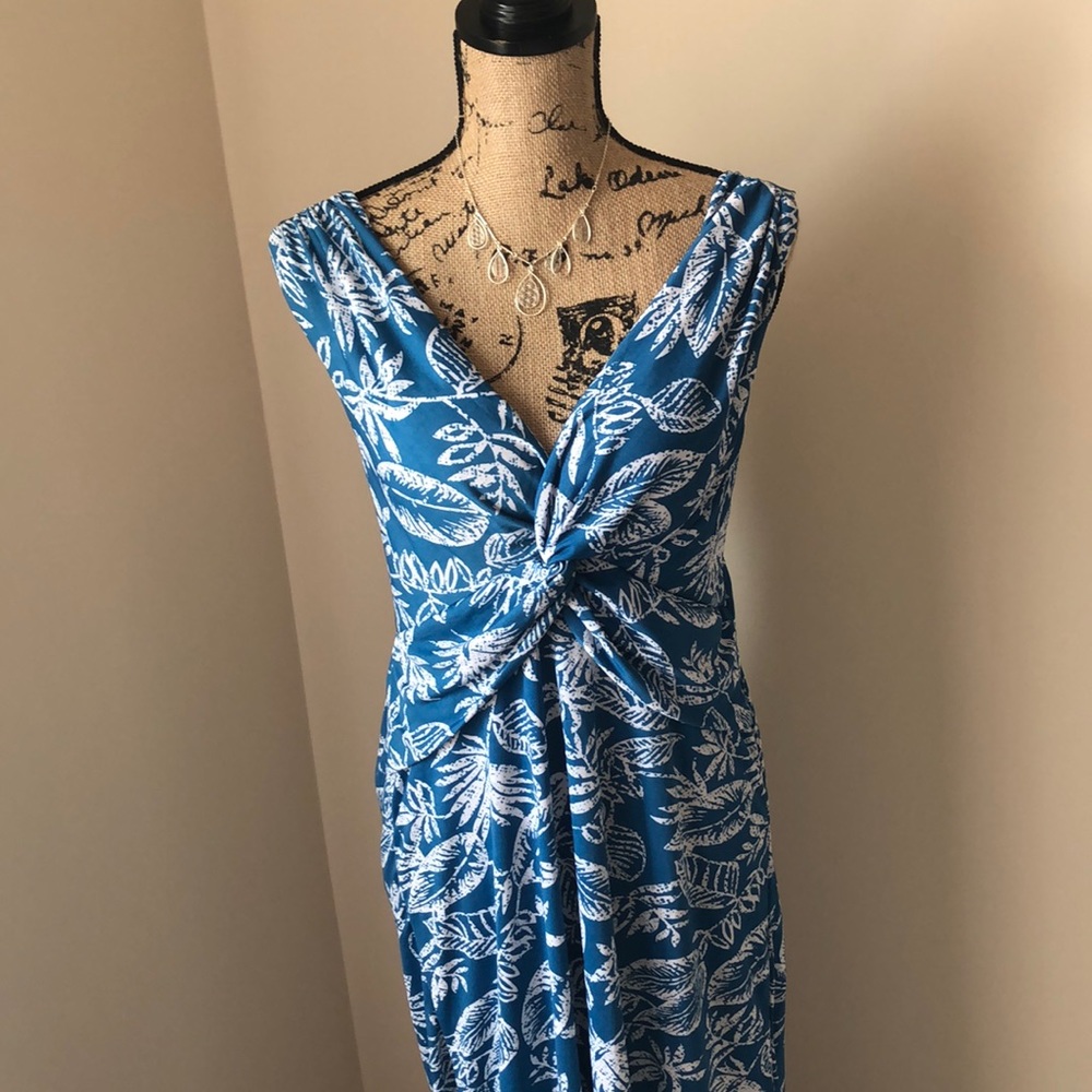 Blue and White Maxi